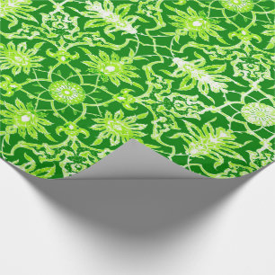 Art Nouveau Chinese Pattern - Emerald Green Wrapping Paper