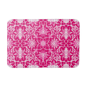 Art Nouveau Chinese Pattern - Fuschia Pink Bath Mat