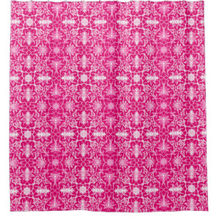Art Nouveau Chinese Pattern - Fuschia Pink Shower Curtain
