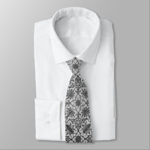 Art Nouveau Chinese Pattern - Silver Grey Tie