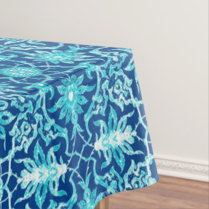 Art Nouveau Chinese Pattern - Turquoise and Blue Tablecloth