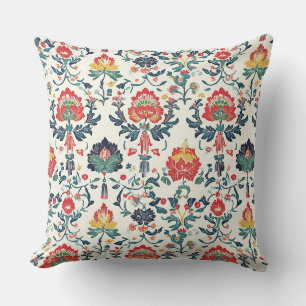 Art Nouveau  Chinoiserie Lotus Floral Cushion