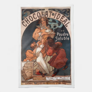 Art Nouveau Chocolate Kitchen Towel