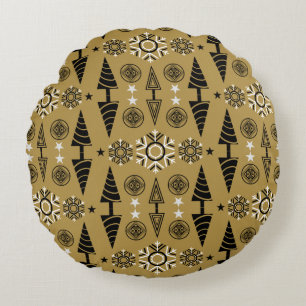 Art Nouveau Christmas Decoration Round Cushion