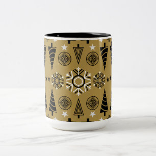 Art Nouveau Christmas Decoration Two-Tone Coffee Mug