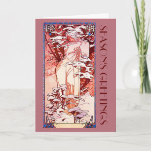 Art Nouveau Christmas Holiday Card