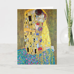 Art Nouveau Christmas, The Kiss by Gustav Klimt Holiday Card
