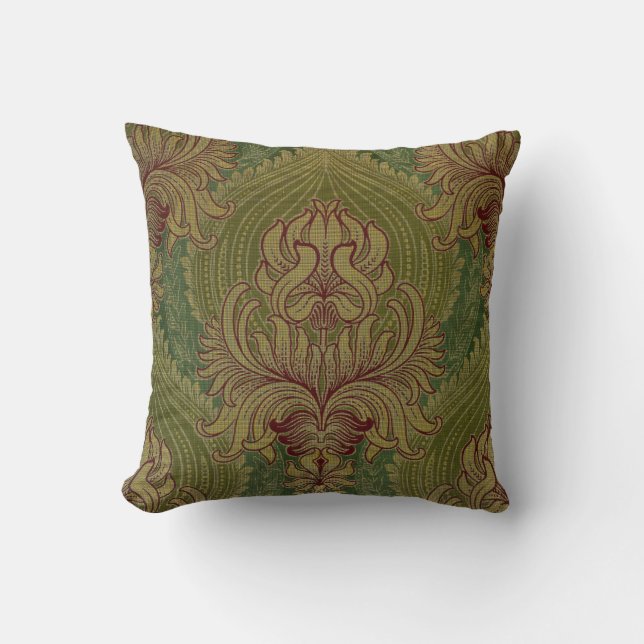 Art Nouveau Chrysanthemum & Artichoke Pattern Cushion (Front)