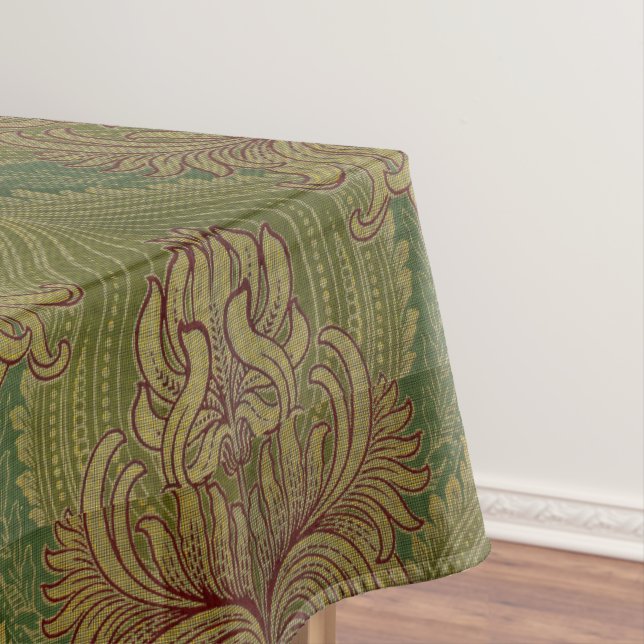 Art Nouveau Chrysanthemum & Artichoke Pattern Tablecloth (In Situ)