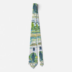 Art Nouveau Church in Cassone by Gustav Klimt Tie