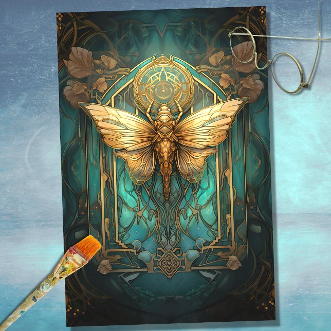 Art Nouveau Cicada 1 Decoupage Paper (Creator Uploaded)