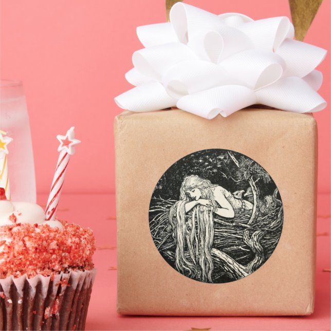 Art Nouveau  Classic Round Sticker (Party)