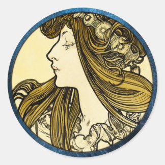 Art Nouveau  Classic Round Sticker