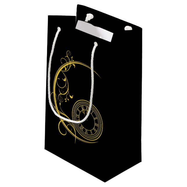 Art Nouveau Clock Small Gift Bag (Back Angled)