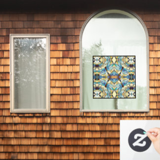 Art Nouveau Colourful Dragonfly Faux Stained Glass