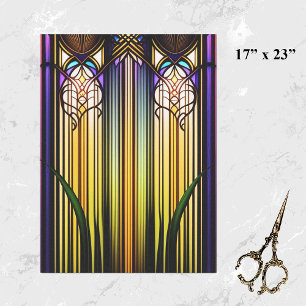 Art Nouveau Colourful Stained Glass Artwork Large Tissue Paper
