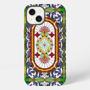 Art Nouveau Colourful Tiffany Stained Glass Window iPhone Case