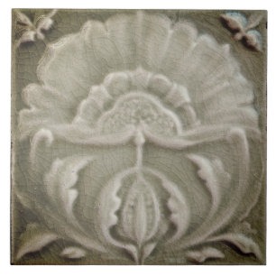 Art nouveau crackle finish flower ceramic tile