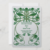 Art Nouveau Cranes in Rose Bush Wedding