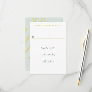 Art Nouveau Custom Color Floral Lily Wedding RSVP Card