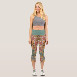 Art nouveau Cyclamen floral Eugene Grasset elegant Capri Leggings