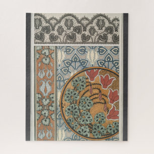 Art nouveau Cyclamen floral Eugene Grasset elegant Jigsaw Puzzle