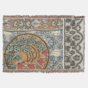 Art nouveau Cyclamen floral Eugene Grasset elegant Throw Blanket