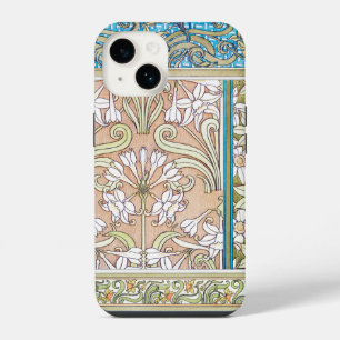 Art nouveau daffodil Verneui textile floral art iPhone 14 Case