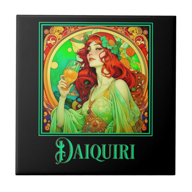 Art Nouveau Daiquiri Ceramic Tile (Front)