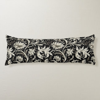 Art nouveau,Damask pattern,Organic,Curved lines Body Cushion
