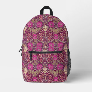 Art Nouveau Damask, Plum, Beige and Deep Purple Printed Backpack