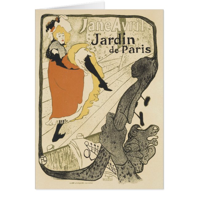 Art Nouveau Dancer Jane Avril by Toulouse Lautrec (Front)
