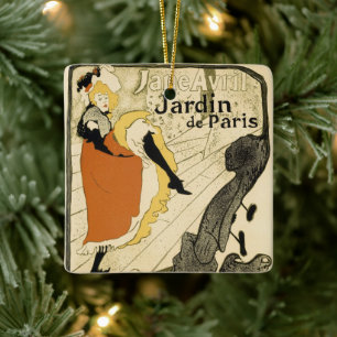 Art Nouveau Dancer Jane Avril by Toulouse Lautrec Ceramic Ornament