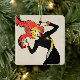 Art Nouveau Dancer Jane Avril by Toulouse Lautrec Ceramic Ornament
