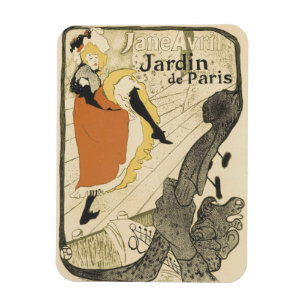 Art Nouveau Dancer Jane Avril by Toulouse Lautrec Magnet