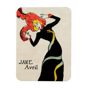 Art Nouveau Dancer Jane Avril by Toulouse Lautrec Magnet