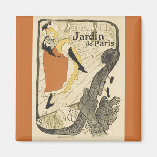 Art Nouveau Dancer Jane Avril by Toulouse Lautrec Magnet