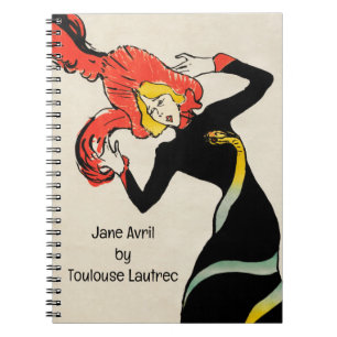 Art Nouveau Dancer Jane Avril by Toulouse Lautrec Notebook