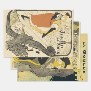 Art Nouveau Dancer Jane Avril by Toulouse Lautrec Wrapping Paper Sheet