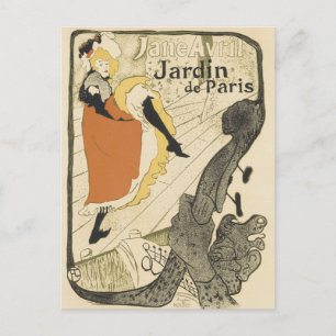 Art Nouveau Dancer Jane Avril, Toulouse Lautrec Postcard
