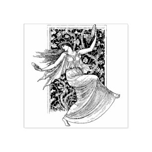 Art Nouveau  Dancer Rubber Stamp