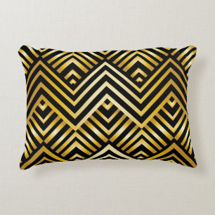 art nouveau,deco,gold,black,chic,elegant,vintage,c decorative cushion