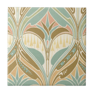 art nouveau decorative bliss pattern ceramic tile