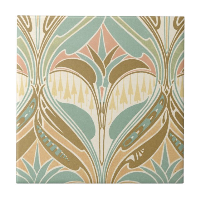 art nouveau decorative bliss pattern ceramic tile (Front)