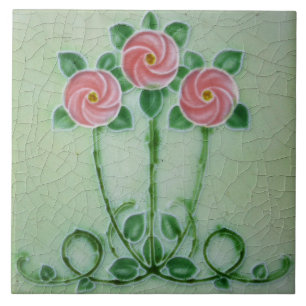 Art Nouveau Decorative  Ceramic Tile