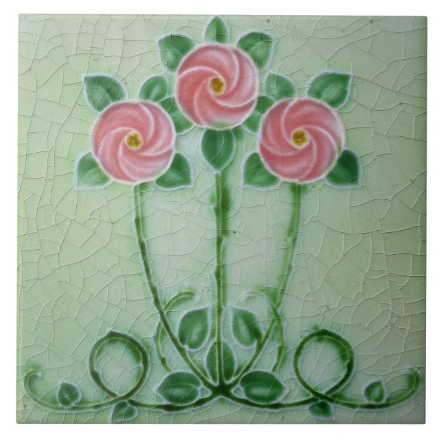 Art Nouveau Decorative  Ceramic Tile (Front)