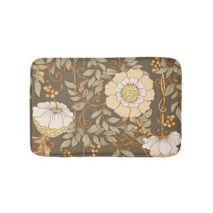 Art Nouveau: Decorative Floral Vintage. Bath Mat