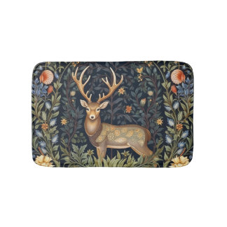 Art nouveau deer in the garden bath mat