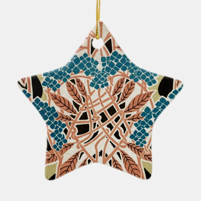 Art Nouveau Design #12 Ceramic Tree Decoration (Front)