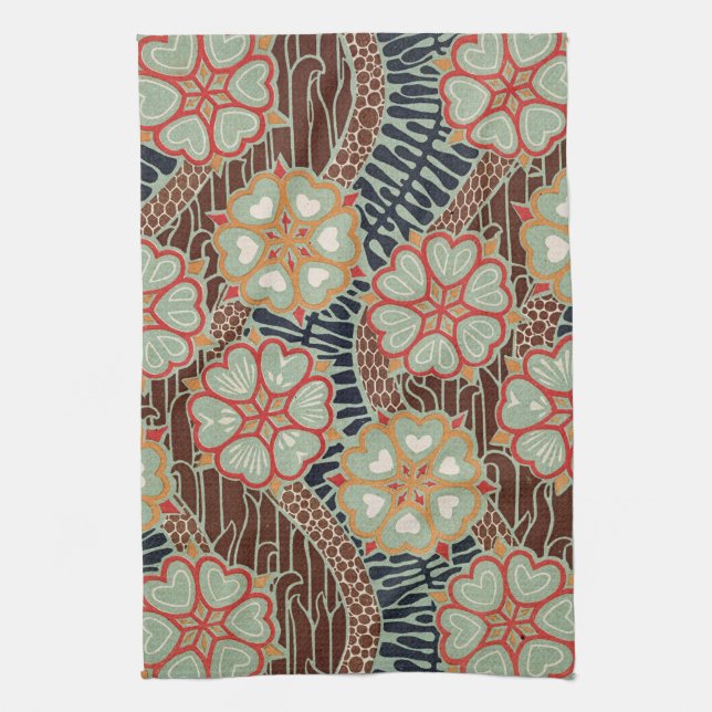 Art Nouveau Design #2 at Emporio Moffa Tea Towel (Vertical)